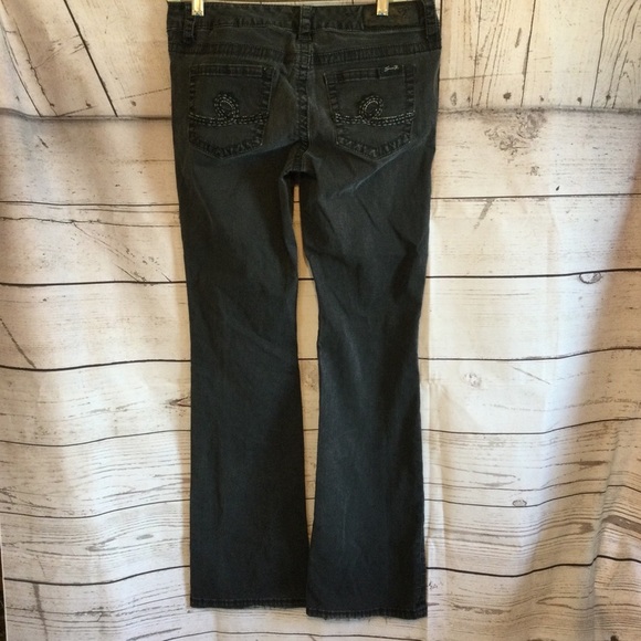 Seven 7 Stylish Black Women's Jeans Boot Cut Embroidered Pockets Western Size 8 - Picture 7 of 8
